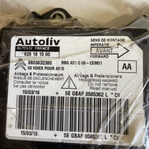 10-18 CITROEN DS3/C3 AIRBAG ECU MODULE 9803832380 626181500 - Picture 2 of 8