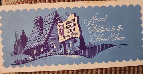 SCHINE HOTELS OWNERS 1965 BABY ANNOUNCEMENT Spoof Dwight G Schine Motor Lodge  - Foto 1 di 5