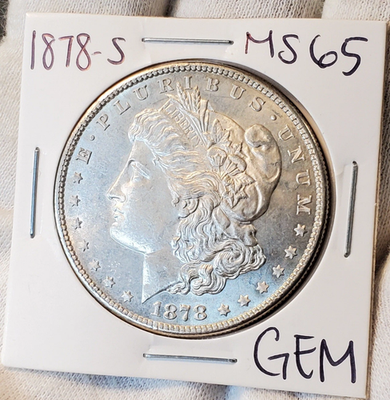 #ad 1878 S Morgan Silver Dollar $1 Brilliant Uncirculated BU 90% Silver $23.21