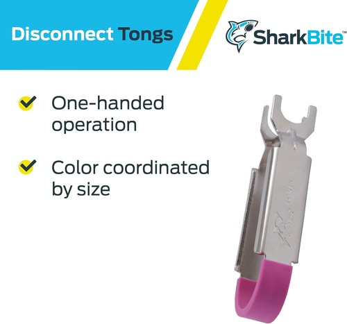 Pinzas de desconexión SharkBite de 1/2 pulgada para empujar para conectar latón, púrpura - Imagen 4 de 5