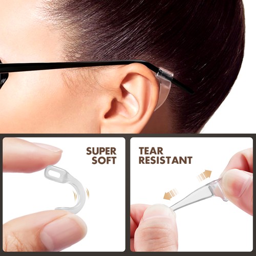 20 pares de ganchos de silicona para orejas para gafas antideslizantes empuñaduras de gafas retenedores niño - Imagen 10 de 12