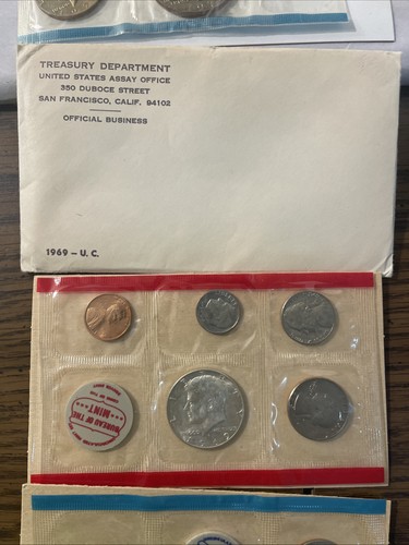 Lot of 9 US Un-Circulated Mint Sets 1969-1971 & 1973-1978 with Envelopes - Picture 17 of 21