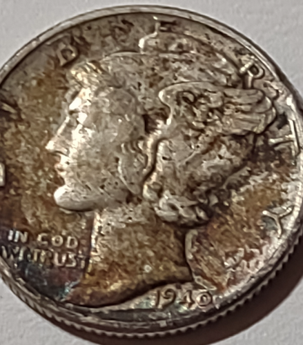 1940 Mercury Liberty Dime US 90% Silver Toned Luster Coin. - Picture 6 of 6