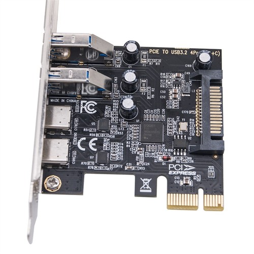 Type C USB 3.2 Gen1 5 Gbit/S Adaptateur Carte PCIE PCI Express 2xUSB-A-An1585 - Photo 5/9