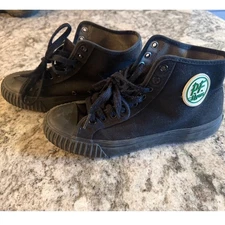 PF Flyers "Sandlot" Bob Cousy High Top Canvas Sneakers Black Men's Size 9.5