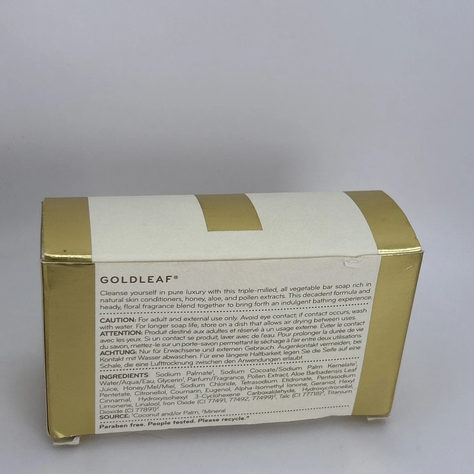 Thymes GoldLeaf Bath Soap New 6oz Triple-Milled Vegetable Bar Soap Luxurious - Image 3 of 4