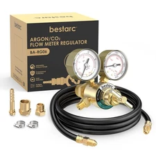 Argon CO2 Regulator Gauges Gas Welding with 9.8FT Gas Hose, CGA580 Inlet Conn...