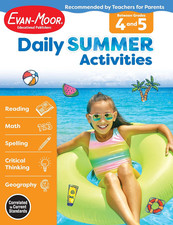 Evan-Moor Daily Summer Activities, Grade 4-5 Workbook, Stickers, Prevent Learnin