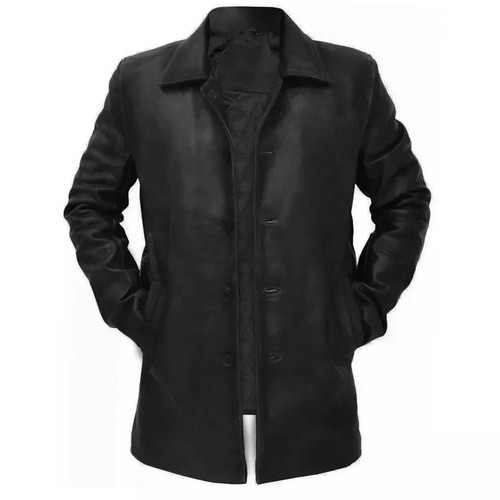 Herren Neue Western Abgenutzte Schafsleder Sheriff Lange Echte Lederjacke Mantel - Bild 11 von 19