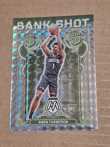 2023 AMEN THOMPSON PANINI MOSAIC BANK SHOT SILVER PRIZM ROOKIE CARD RC 6 ROCKETS