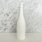 Handcrafted matte white 3-pc ceramic wine bottle, modern minimalist