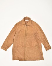 Elena Miro Womens Leather Jacket Uk 16 Large Brown Leather Bs09