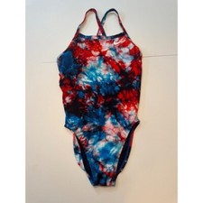 Nike Swimsuit size 6 Tie Dye Criss Cross Back Performance One Piece womens