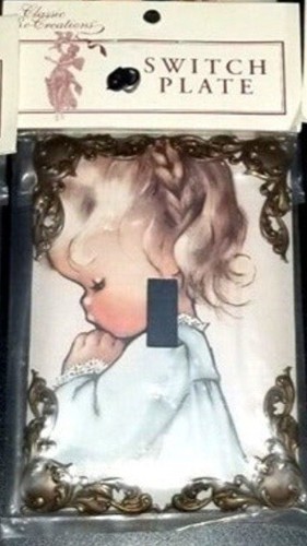 NUOVI piatti interruttore luce decorativi ragazza preghiera copri asilo fatto a mano due - Foto 5 di 12