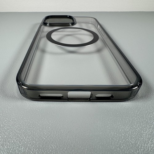 Funda para iPhone 14 Pro Max - Transparente con Marco Negro Ahumado | Ajuste Ajustado | Magnética - Imagen 10 de 15