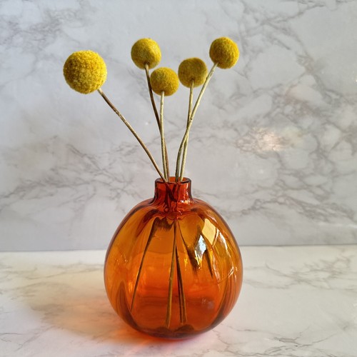 Vintage Royal Leerdam Niederlande orange Glas Juliana Vase UV reaktiv Cadmium leuchtend - Bild 1 von 8