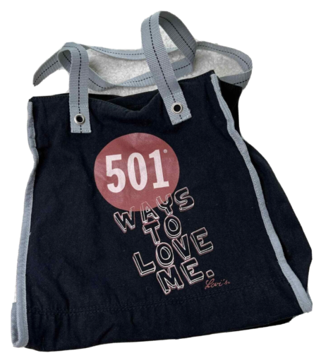 Vintage Levi's 501 Ways to Love Me Sears Black Denim Tote Bag Purse - Picture 2 of 7