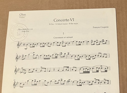Francois Couperin Concerto VI B-Dur fur Oboe (Violine) und Basso continuo SCHOTT - Picture 5 of 6