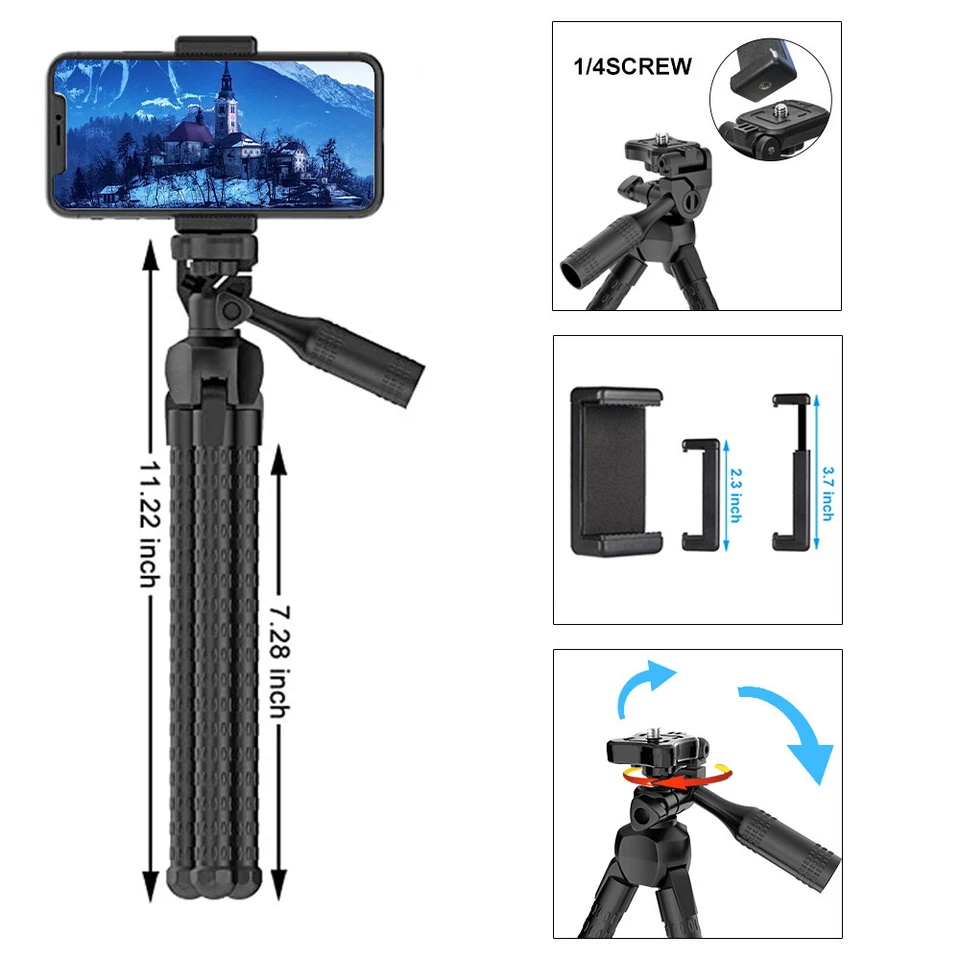 Phone Tripod Portable Flexible Adjustable Cell Phone Stand with Wireless Remote - Image 4 of 4