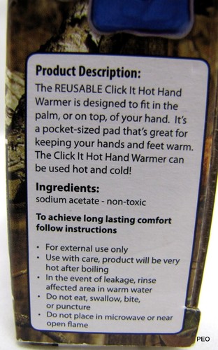 Mossy Oak Click It Hot Reusable Hand Warmers Two Packs Hot Cold Outdoors Hunting - Picture 5 of 7
