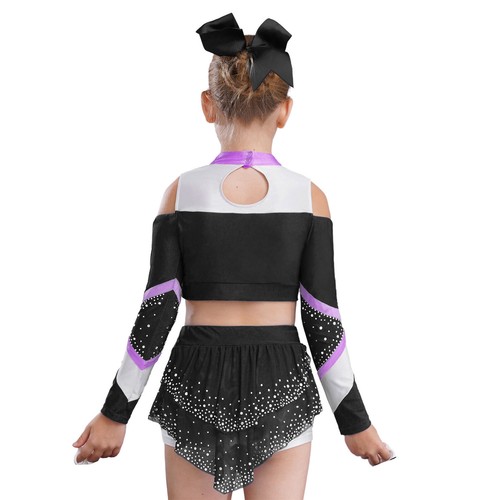 Set bambini ragazze cheerleading guida outfit cheerleading abbigliamento da ballo festa vestito - Foto 26 di 53