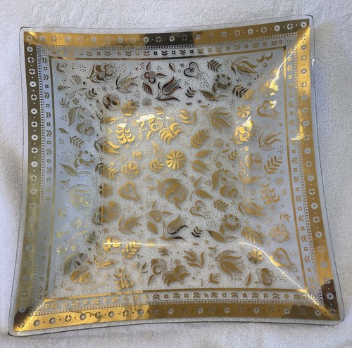 Georges Briard Glas Chip and Dip Vintage Persian Garden Gold MCM 60er Jahre - Bild 5 von 11