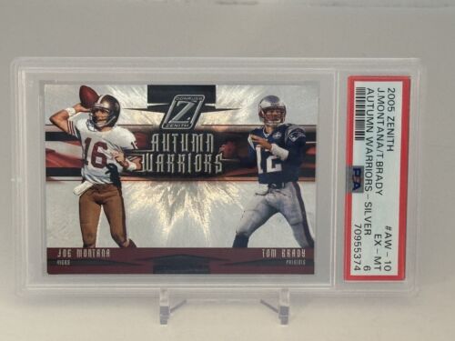 Tom Brady Joe Montana 2005 Donruss Zenith Autumn Warriors #AW-10 PSA 6 - Picture 2 of 5