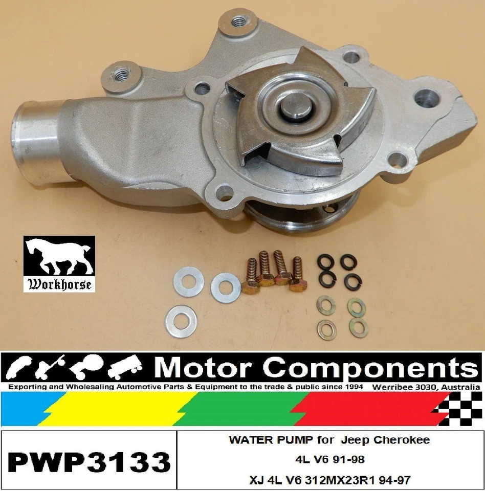 WATER PUMP PWP3133 for Jeep Cherokee 4L V6 91-98, XJ 4L V6 312MX23R1 94-97 - image 2 of 3
