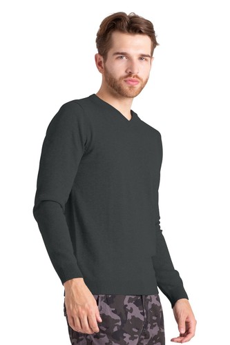 Mens V Neck Knitted Soft Touch Office Pullover Long Sleeve Jumper Casual Sweater - Picture 14 of 16