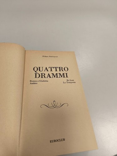 Libro QUATTRO DRAMMI - WILLIAM SHAKESPEARE - Foto 7 di 7
