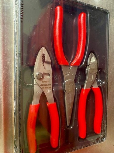 Nuevo JUEGO DE CORTADOR DE ALICATES Snap On PL306ACF 3 PIEZAS ROJO - PAQUETE SELLADO - Imagen 2 de 2