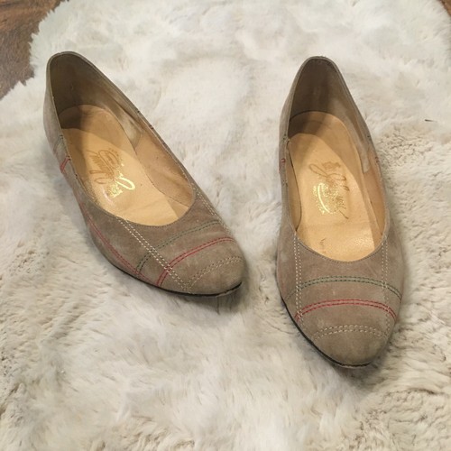 Scarpe Johansen marroni con tacco a gattino a quadri donna 6,5 made in USA - Foto 2 di 8