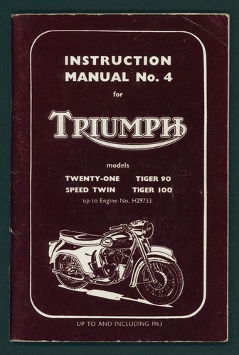 Triumph 3TA 21 5TA Speed-Twin Tiger 100 T100A (1967) Instruction Manual 4 FM33