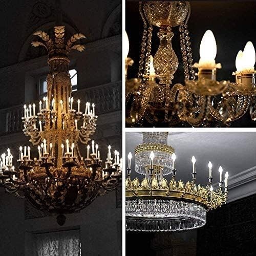 Dimmable E12 Candelabra LED Lights 5000K B10 - 24 Pack Wirelessly Styled - Picture 8 of 9