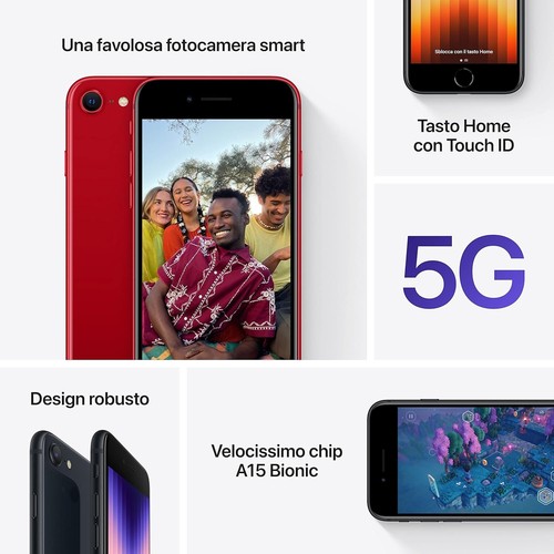 APPLE IPHONE SE 2022 RICONDIZIONATO 128GB ECCELLENTE BIANCO NERO ROSSO - Foto 13 di 13