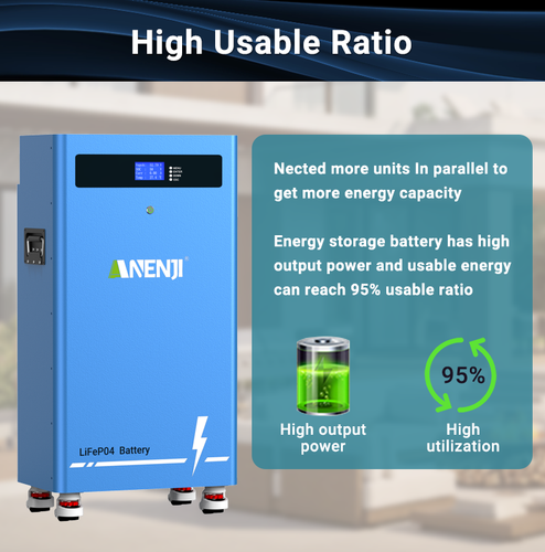Batteria 5KWh 100Ah/15.36KWh 300Ah 51.2V LiFePO4 accumulo solare casa backup alimentazione - Foto 4 di 23