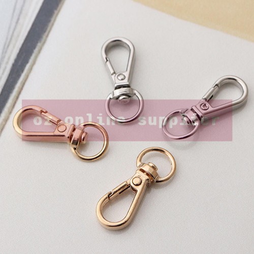 10x Swivel Lobster Clasp Clips Hook Alloy Keychain Split KeyRing Durable Key - Picture 7 of 10