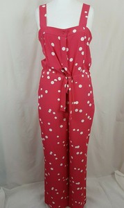 pink and white polka dot jumpsuit