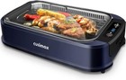 CUSIMAX Indoor Electric Smokeless Extractor Non-stick Tempered Glass Lid Blue