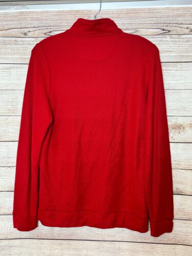 Pullover rojo de algodón Pima rendimiento cremallera 1/4 Vineyard Vines para niños L 16 - Imagen 3 de 4