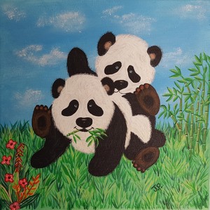 Panda Bear Painting Baby Room 10 X 10 Free Shipping Home