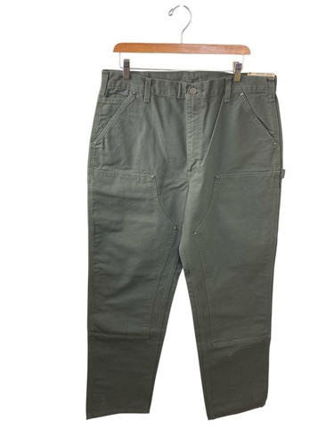 Carhartt NEU Washed Duck Double-Front Arbeitslatzhose Original Fit 36x36 Oliv