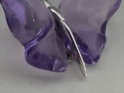 Lalique lilac butterfly and chain hallmarked silver new and boxed - Picture 6 of 8