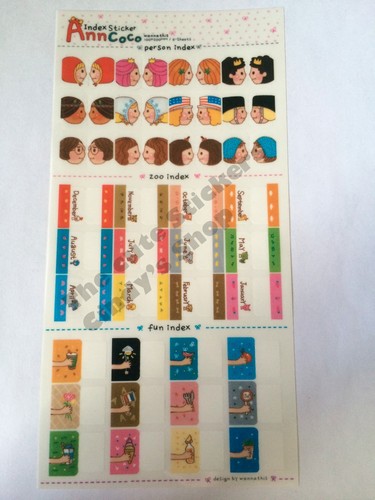 #62 Ann Coco Cute Candy girl PVC Stickers Deco 6 sheets - Picture 7 of 7
