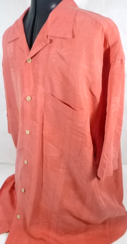 Jos A Bank-Mens Hawaiian Shirt-XL Extra Large-Pink/Coral-Button Down-Casual - Picture 6 of 7