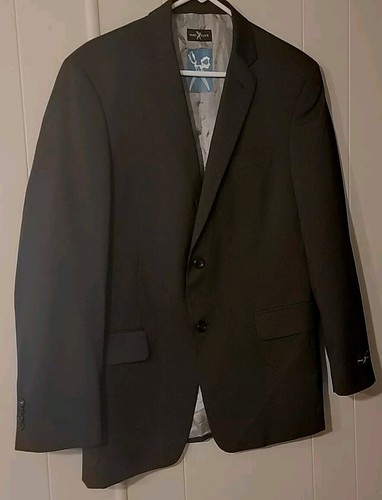 Marc Ecko Blazer Jacket Cut & Sew Sport Suit Coat Size 40 S Black Pinstripe