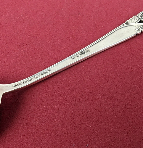 International SPRING GLORY Sterling Silver SUGAR SPOON 5 7/8" Excellent - Picture 5 of 5