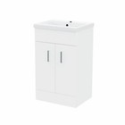 Bathroom 500mm White Basin Sink Flat Pack Vanity Unit Floor Standing |Pileh