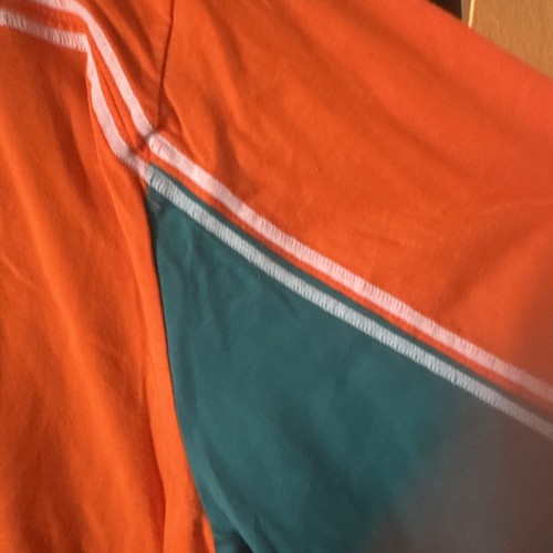 Vintage Men's Reebok Miami Dolphins Short Sleeve Shirt Xlarge Blue Orange - Picture 8 of 9