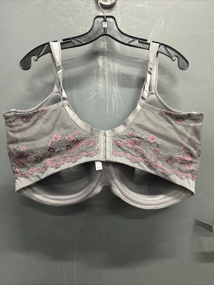 Sujetador con aros gris de encaje floral talla J18 para mujer líder dama Foto 2 de 2